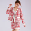 Celebrity temperament, small fragrance, light mature suit, autumn lady model short skirt, two piece suit, foreign fashion