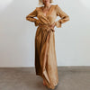 Celmia Casual Satin Solid Maxi Sundress Women V Neck Bandage Party Dress Flare Sleeve Long Robes 2022 Elegant Vestidos
