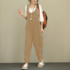 Linen Jumpsuits Women 2022 Backless Sleeveless Casual Bottoms Pockets Solid Loose Trousers Playsuits Plus Size Overalls