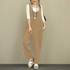 Women Jumpsuit 2022 Summer Autumn Cotton Linen Romper Casual Sleeveless Solid Loose Trousers Long Pants Overall S-2XL