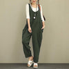 Women Jumpsuit 2022 Summer Autumn Cotton Linen Romper Casual Sleeveless Solid Loose Trousers Long Pants Overall S-2XL