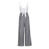 Jumpsuit Women Sexy V Neck Bowknot Camis Striped Wide-Leg Trousers Rompers Female OL Clothing 80330