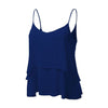 Newly Design Women Sexy Double Layer Loose Ruffle Chiffon Tops Sleeveless Beach Party Camisole Tank Top 80305