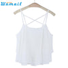 CharmDemon Sexy top tank womens Fashion Women Irregular Summer Strap Floral Print Chiffon Shirt Camisole VestG1