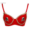 Women's Gothic Punk Bra Top Steampunk Rivets Skeleton Claws Party Nightclub Bra Crop Top Rock Style Corset and Bustiers