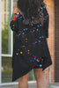 ChcoMist  Two Piece Street Splash Ink Print Asymmetrical Solid Two Piece Shorts Set LY009