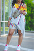 ChcoMist  Two Piece Street Splash Ink Print Asymmetrical Solid Two Piece Shorts Set LY009