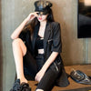 Chic Blazers Women Casual Harajuku Summer Street Chain Black Zipper Half-sleeve Cool Comfort Thin Breathable Coat Office New
