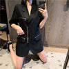 Chic Blazers Women Casual Harajuku Summer Street Chain Black Zipper Half-sleeve Cool Comfort Thin Breathable Coat Office New