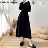 Chic Elegant Woman Woolen Dress Lace Up Autumn 2022 O-neck Long Sweater Dress Female Vestido Winter High Waisted Knitwear OL