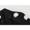Chic Autumn Women's 3D Handmade Rose Floral Blazer Coat Notched Collar Drawstring Black Long Sleeve Short Jacekts Female