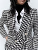 Chic Geometric Long sleeve Button Fall Office Blazers