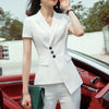 Chic Loose Women Blazer Summer Single Button Female Suit Jacket Short Sleeve Outwear Casual Work Blaser Femme 2022