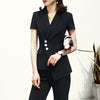 Chic Loose Women Blazer Summer Single Button Female Suit Jacket Short Sleeve Outwear Casual Work Blaser Femme 2022