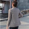 Chic Plaid Blazer Student Casual Office Blazer Korean Simple All-Match Jacket Temperament Coats Spring Autumn Thin Suit
