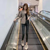Chic Plaid Blazer Student Casual Office Blazer Korean Simple All-Match Jacket Temperament Coats Spring Autumn Thin Suit