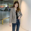 Chic Plaid Blazer Student Casual Office Blazer Korean Simple All-Match Jacket Temperament Coats Spring Autumn Thin Suit