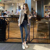 Chic Plaid Blazer Student Casual Office Blazer Korean Simple All-Match Jacket Temperament Coats Spring Autumn Thin Suit