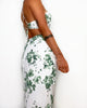 Chic Sexy Women Summer Dress Floral Print Dresses 2023 Slash Neck Hollow Out Backless Slip Dress Midi A-line Spaghetti Strap