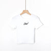 Chic Street Girls Fashion Gia Letter Embroidery Cami Top Women Summer Sexy Sleeveless Skinny Crop Tops Harajuku Casual White Tee
