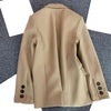 Chic Suit Jacket  Long Sleeves Smooth Suit Coat  Autumn Winter Solid Color Two Buttons Temperament Suit Coat
