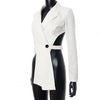 Chic Waist-exposed Lapel Lady Jacket Lady Blazer Backless  Low-cut