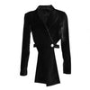 Chic Waist-exposed Lapel Lady Jacket Lady Blazer Backless  Low-cut