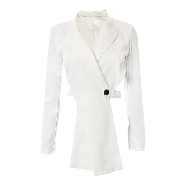 Chic Waist-exposed Lapel Lady Jacket Lady Blazer Backless  Low-cut