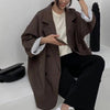Chic Women Blazer  Buttons Placket Elegant Temperament Suit Coat  Fall Winter Pure Color Lapel Suit Coat Blazer
