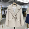 Chic Women Casual Blazer Solid Color Jacket Office Lady Pockets Work Suit Coat Ladies Double Breasted Blazers Outerwear Autumn