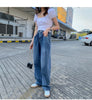 Chic Women Jeans For Women Straight Loose Boyfriend 2022 Autumn High Waist Casual Jean Female Denim Wide Leg Pants WJ125