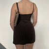 Chic Women Two Piece Set Hook Hollow Out Sling Cami Top and Skinny Wrap Bodycon Split Mini Skirt Vintage Matching Outfits