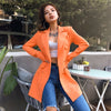 Chicology Neon Pocket Double Breasted Blazer Long Sleeve Slim Elegant Solid Coat Jacket Women Autumn Winter Lengthen Windbreak