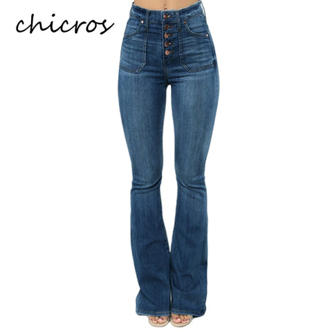 Chicros Women's Buttoned Wide Leg Jeans High Waist All-match Trousers Micro Flared Pants Thin Wide Leg Trousers  Autumn