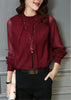 Chiffon Blouse 2023 Women Tops Long Sleeve Stand Neck Work Wear Shirts Elegant Lady Blouses Casual Solid Color Blusas