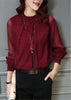 Chiffon Blouse 2023 Women Tops Long Sleeve Stand Neck Work Wear Shirts Elegant Lady Blouses Casual Solid Color Blusas