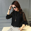Chiffon Blouse 2023 Women Tops Long Sleeve Stand Neck Work Wear Shirts Elegant Lady Blouses Casual Solid Color Blusas