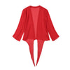 Chiffon Blouses Kimono Cardigan Mesh Transparent Sunscreen Women Beach Cover Ups Outwear Plus Size Bow Wrap Shirt Coat Cardigans