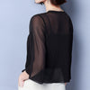 Chiffon Blouses Kimono Cardigan Mesh Transparent Sunscreen Women Beach Cover Ups Outwear Plus Size Bow Wrap Shirt Coat Cardigans