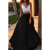 Chiffon Long Skirt Elegant Skirt Solid Color Summer Autumn Women'S High Waist Double A-Line Boho Style Beach Maxi Skirts Saias