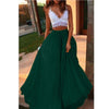 Chiffon Long Skirt Elegant Skirt Solid Color Summer Autumn Women'S High Waist Double A-Line Boho Style Beach Maxi Skirts Saias