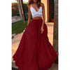 Chiffon Long Skirt Elegant Skirt Solid Color Summer Autumn Women'S High Waist Double A-Line Boho Style Beach Maxi Skirts Saias