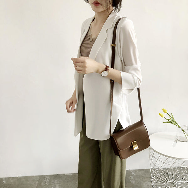 Chiffon Small Suit Coat Women's 2023 Summer Korean Loose Sunscreen Clothes Medium and Long Air Conditioning Cardigan Thin