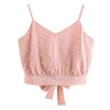 Chiffon Soft Breathable Camisole Sleeveless Solid Color Pearl Beading Bow Crop Top Casual Daily Wearing Summer Tops топик женски