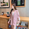 Chiffon Two Piece Thin Blazer Suits Spring Summer Shorts Suits Long Sleeve Casual Shorts+Blazers 2 Piece Women's Sets Jacket