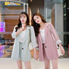 Chiffon Two Piece Thin Blazer Suits Spring Summer Shorts Suits Long Sleeve Casual Shorts+Blazers 2 Piece Women's Sets Jacket