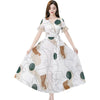 Chiffon dress women's 2022 summer short sleeve style, elegant, slim and slim, printed beach skirt