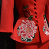 Chinese Embroidered Blazer & Suits High End Handmade Clothing Red Embroidery  Blazers Skirts Suit for Women 2 Pieces Set