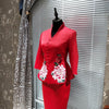 Chinese Embroidered Blazer & Suits High End Handmade Clothing Red Embroidery  Blazers Skirts Suit for Women 2 Pieces Set