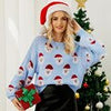 Christmas Sweater Women Winter Old Man Head Print Knitted Pullover Vintage Long Sleeve Knitwear Female Casual O-Neck Warm Jumper